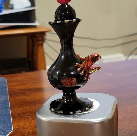 Blown glass perfume vial with frog 🐸 - Picture 5 of 6